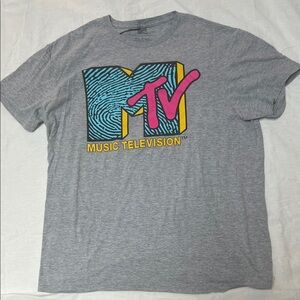 MTV Gray Tee with Vibrant Logo